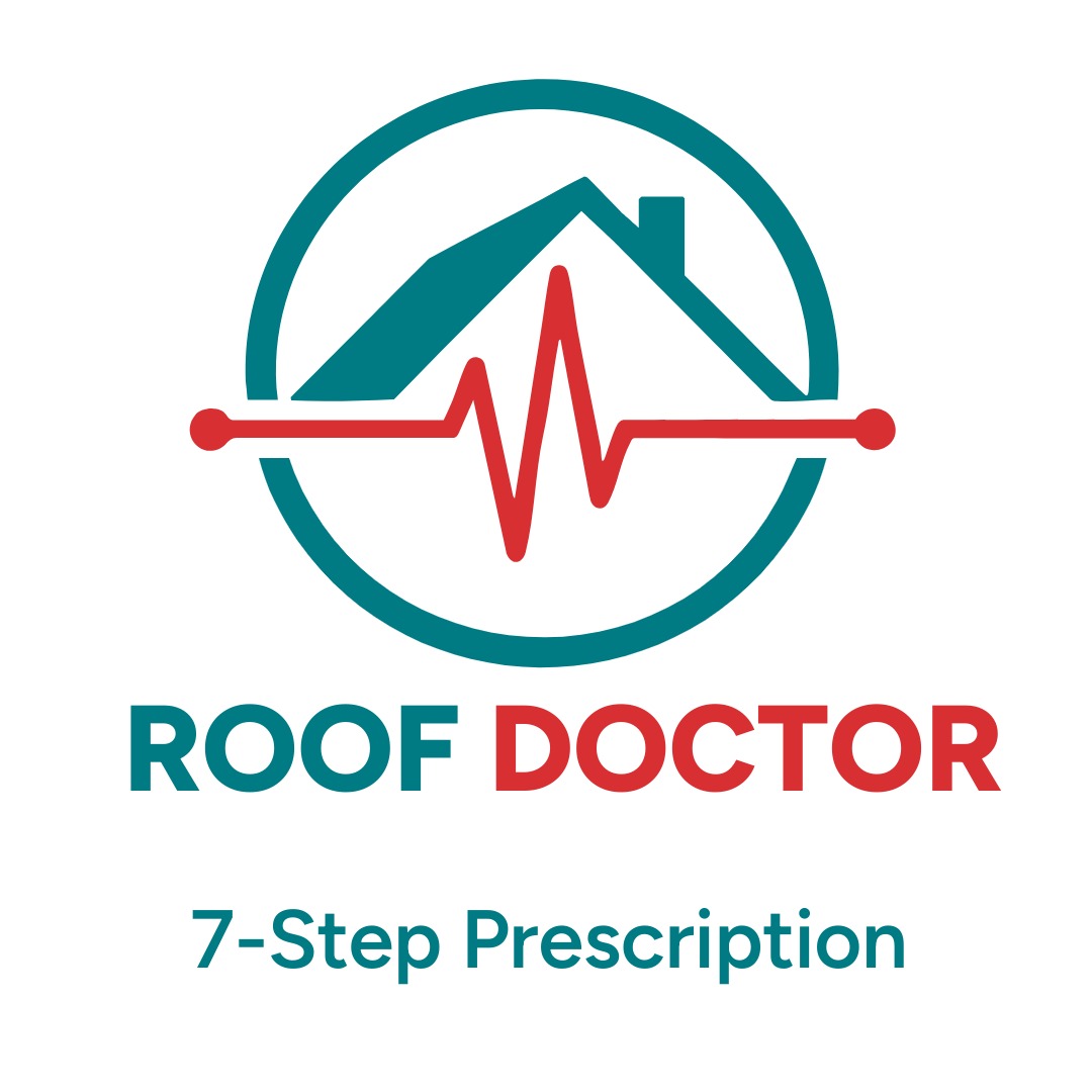 Infographic showing the eight-step RoofDoctor process from diagnosis to aftercare